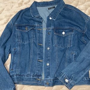 SHEIN Plus Size Drop Shoulder Denim Jacket